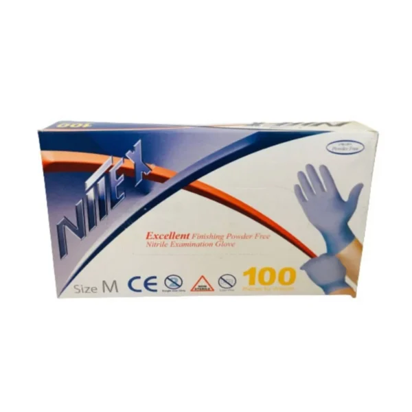 دستکش معاینه نیتریل آبی